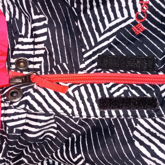 Columbia | Girls Zebra Print Puffer Jacket Size XXS 4-5 Black & Hot Pink - Picture 7 of 16